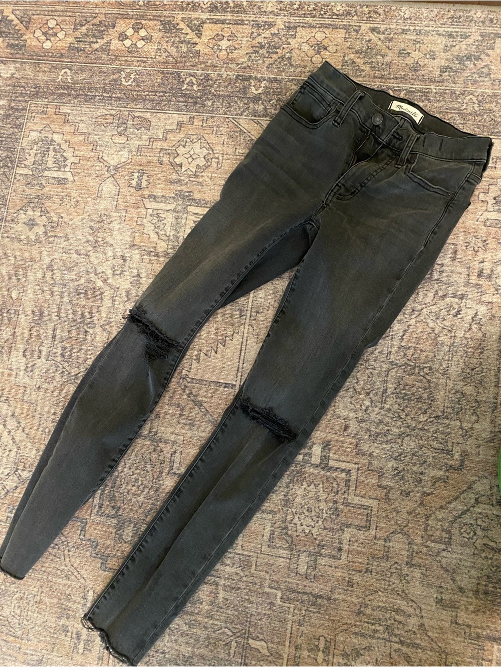 Madewell Black Distressed Skinny Jeans